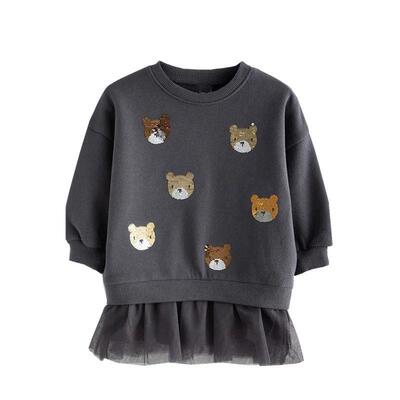 Jumping Meters 2-7T Bear Beading  Princess Girls Dresses For