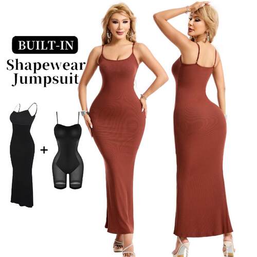 Women Low Neck Midi Dress Backless Sleeveless Bodycon Belly
