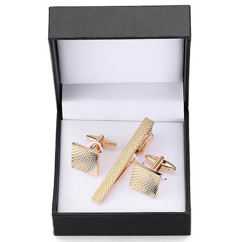 A set of high-grade tie clip carved exquisite Cufflinks anch