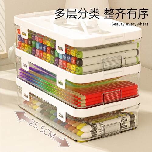 Mark pen storage box, transparent plastic painting supplies
