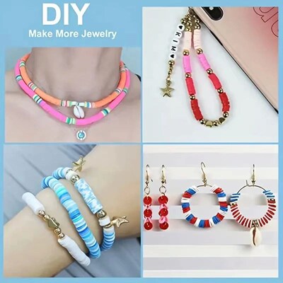 Style DIY Clay Beads Bracelet Making Kit Friendship Golden L
