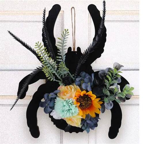 Happy Halloween Creative Spider Door Sign Artificial Flexibl