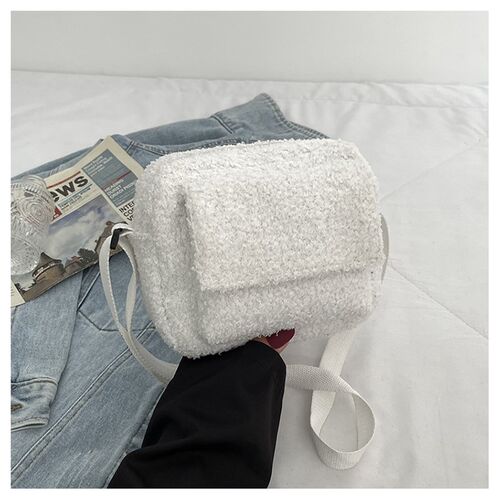 Cute Solid Color Winter Furry ShoulderUnderarm Small Square