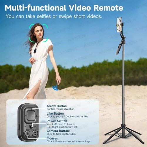 1630mm/64in C17 Tripod Selfie  360 Auto Rotation Shooting
