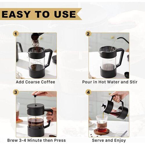 French Press Coffee Maker Tea Pot 350ml/600ml/1000ml