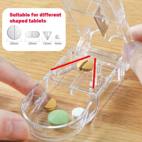 1Pc Portable Pill Cutter Box Portable Convenient Drug Box Ta