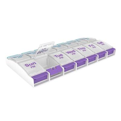 Push Button (7-Day) Pill Box Medicine Case Vitamin Organizer