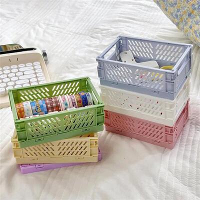 6 Color Organizing Storage Baskets Case Folding Student Desk