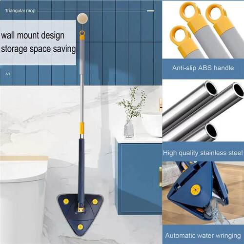 Triangle Cleaning Mop Telescopic 360&deg; Rotatable Adjustab