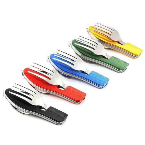 Tablespoon Set 4 In 1 Foldable Spoon Knife Fork Bottle Opene