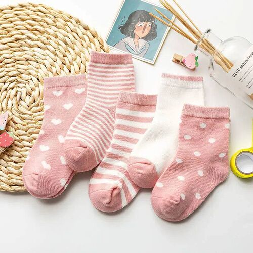 5Pairs Baby Socks Cotton Spring Autumn Cartoon Animal Childr