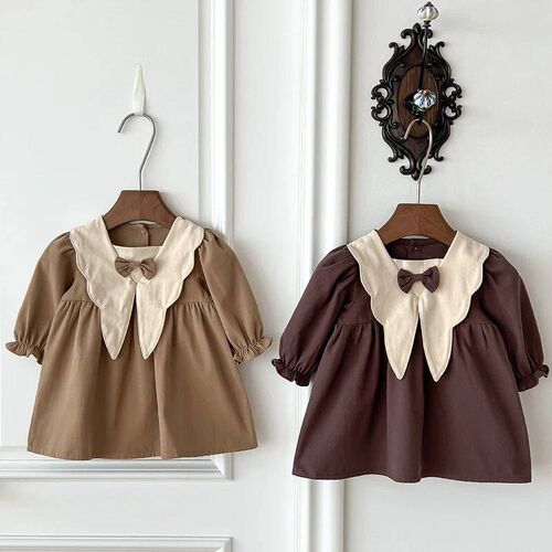 Spring Baby Girls Dress Casual Bow Clothes Summer Korean Cot