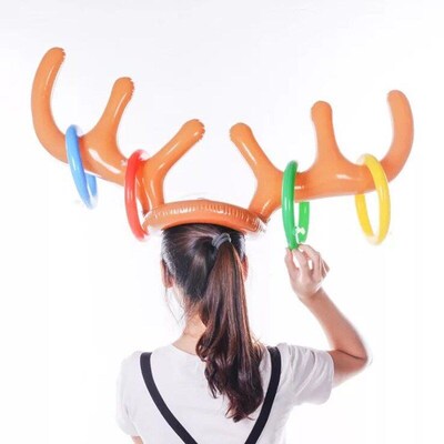 party throw ring inflatable deer head game Christmas hZat to