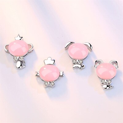 Zodiac Pink Crystal Furong Stone Pendant Girls Zodiac Item O