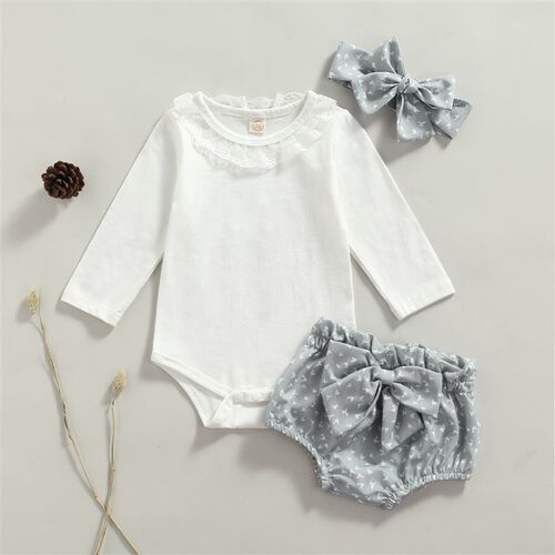Ma&Baby 0-18M Newborn Infant Baby Girl Clothes Set Lace Long