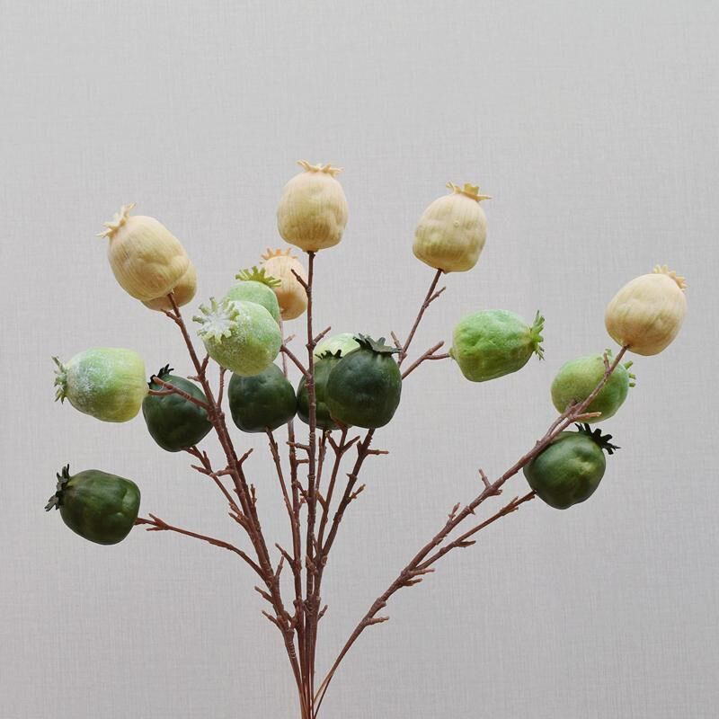 假罂粟果红浆果仿真花冬青玫瑰果石榴果红果子发财果尤加利果秋果