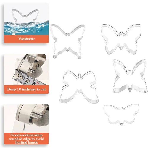 Stainless Steel Biscuit Mold Set,Butterfly Cookie Cutter Kit