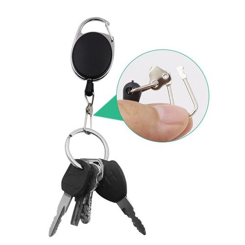 1-4pcs Retractable Key Chain Reel Badge Holder Fly Fishing Z