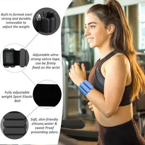 One Pair 1lb/2lb Weight-bearing Wrist Strap Adjustable Weigh