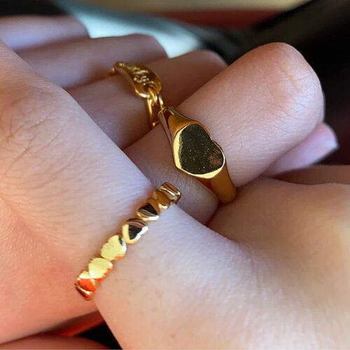 Stainless Steel Heart Rings For Women Propose Engagement Wed