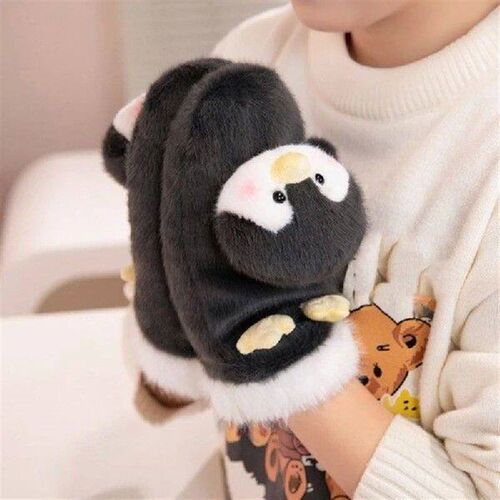 Cartoon Plush Gloves Thickened Thermal Gloves for Boy Girl