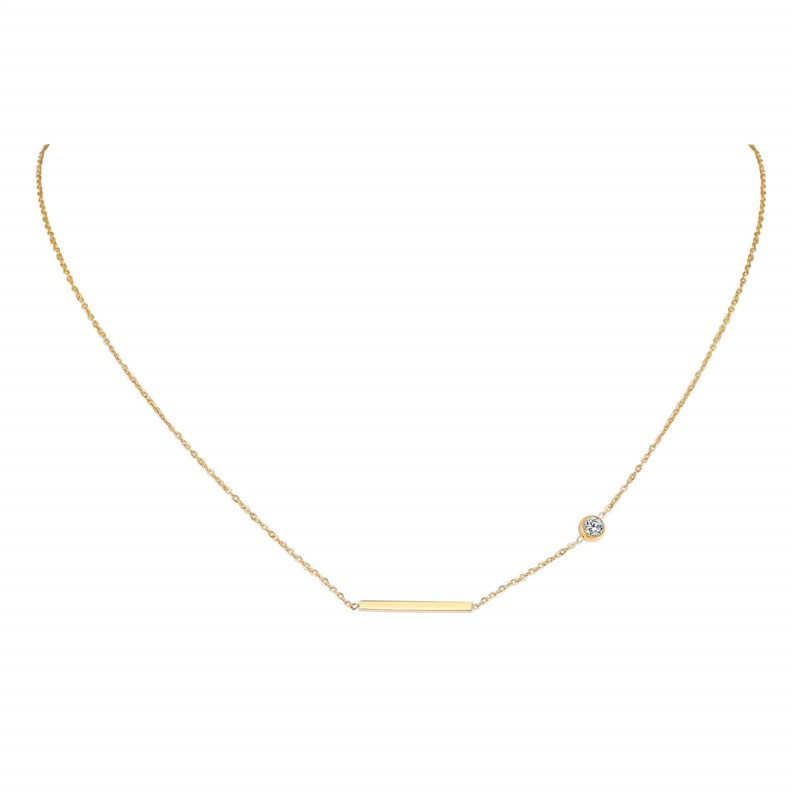 cate Petite Sideway Cross Neckls Pendant Women Stainless - 实物图