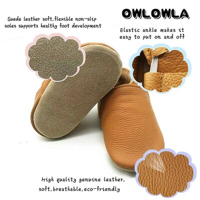 Owlowla Baby Shoes Soft Cow Leather Bebe Newborn Booties For