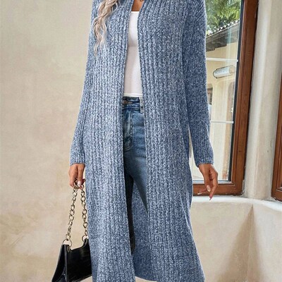 Fashion Women Sweaters 2023 Autumn Winter Solid V-neck Long