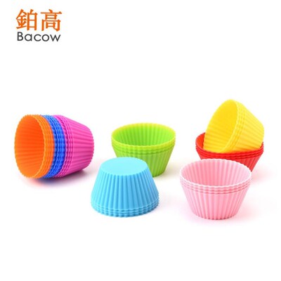 12pcs Silicone Cake Mold Round Muffin Cupcake Baking 蛋糕模