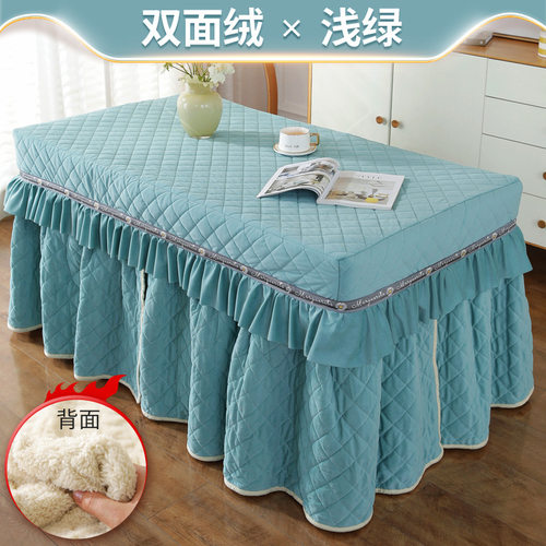 简约现代长方形面绒冬季加厚烤火罩被电火炉罩茶几桌电取暖桌布