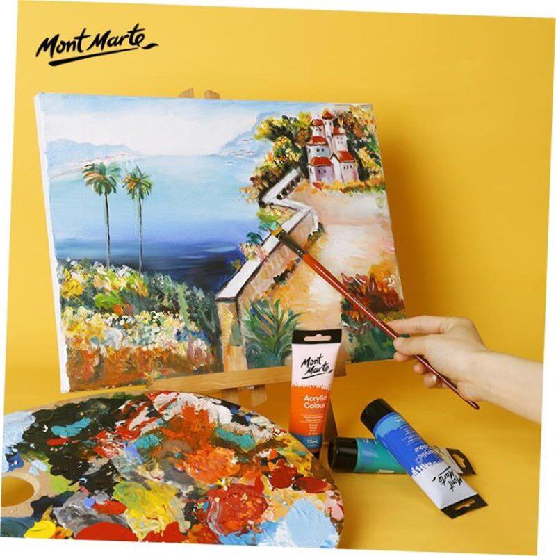 montamrte颜料 acrylic colour paint 24色丙烯颜料盒装