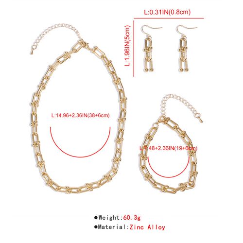Wgoud  New Design Gold Color Personality Chains Jewelry Set