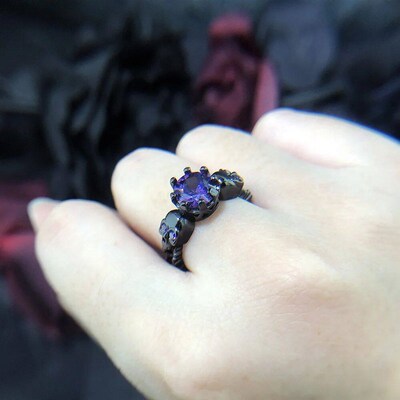 Retro Punk Skull Gothic Ring For Women Men Halloween Goth Bl