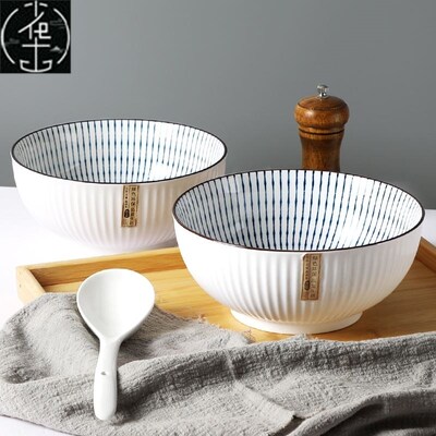Double ears soup bowl noodle bowl large size ramen bowl