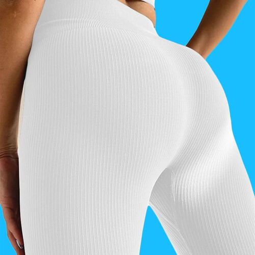 Ribbed Leggings Women Yoga Pants Seamless Scrunch Leggings S