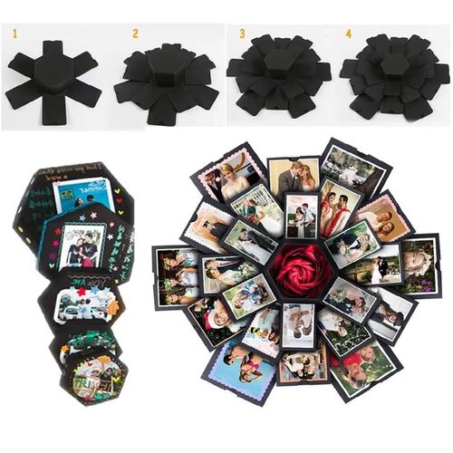 Explosion Box DIY Photo Album Box for Scrapbooking Love Memo