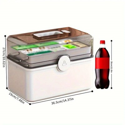 1pc Medicine Chest, Household Portable Multi-layer Box With