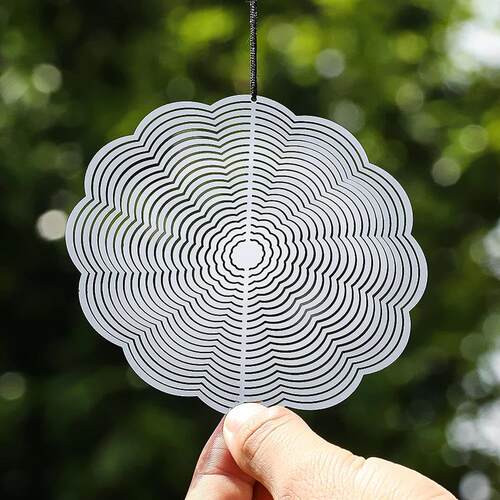 3.9inch Mandala Wind Spinner 3D Rotating Stainless Steel Win