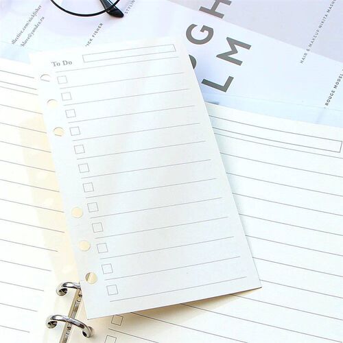 A5 A6 Loose Leaf Notebook Refill Spiral Binder Inner Page Di