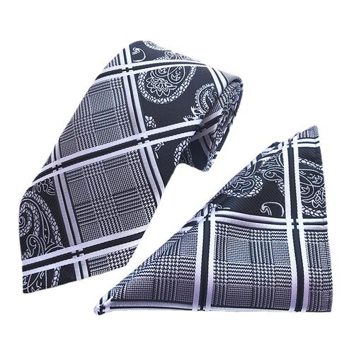 Polyester Large Waist Flower Tie Pocket Square Set for Men