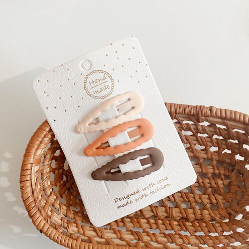 3pcs Frosted Simplicity Hairpins for Girls Star Oval Triangl