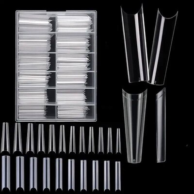 240 nail tips, clear fake nails toenail artificial nails, co