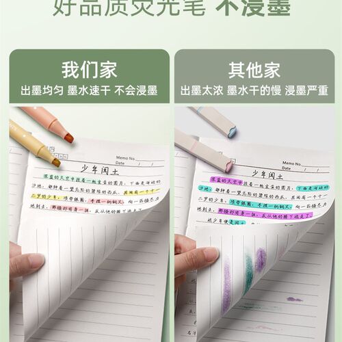 candy color double-headed highlighter marker pen双头荧光笔