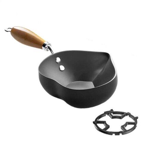 Mini Hot Oil Pan Small Frying Pan Cookware Wooden Handle