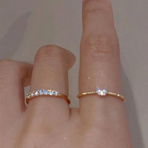 Luxury Zircon Heart Rings for Women Opening Adjustable Weave