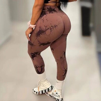Women Tiedye Gym Leggings Seamless Mujer Push Up Booty Pants