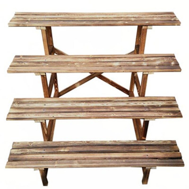 碳化防腐实木阶梯花架落地多层多肉绿萝盆景室内外阳台客厅花盆架,住宅家具,花架/花几,淘宝优惠券,粉丝福利购,淘宝优惠卷