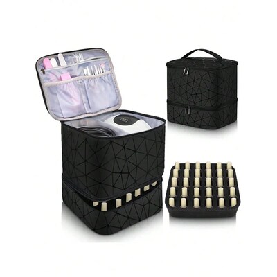 Womens Portable Double-layer Nail Polish Storage ag Organiz