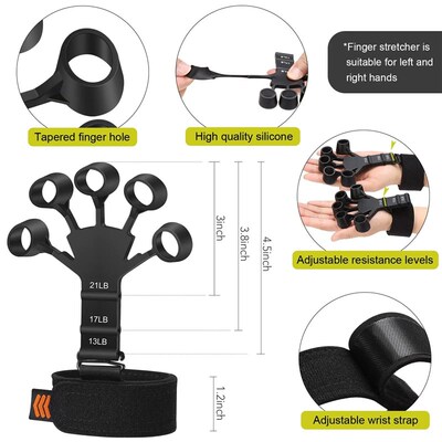 5-Pack Grip Trainer Kit: Finger/Hand Exercisers, Hand Grippe