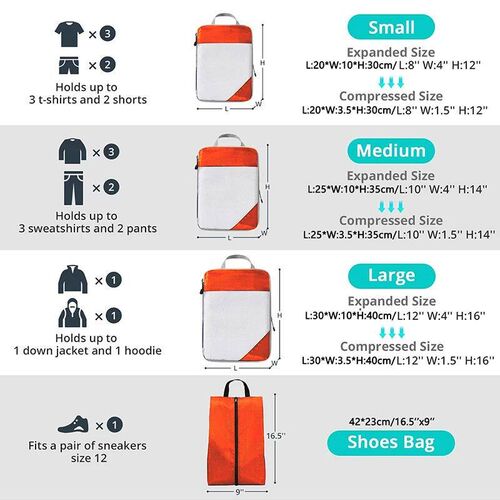 4pcs/set Portable Travel Packing Bag Thickened Waterproof Cl